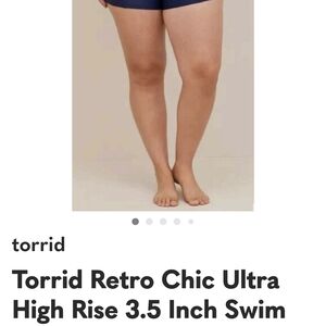 Torrid Retro Chic Ultra High Rise Swim Shorts - Navy